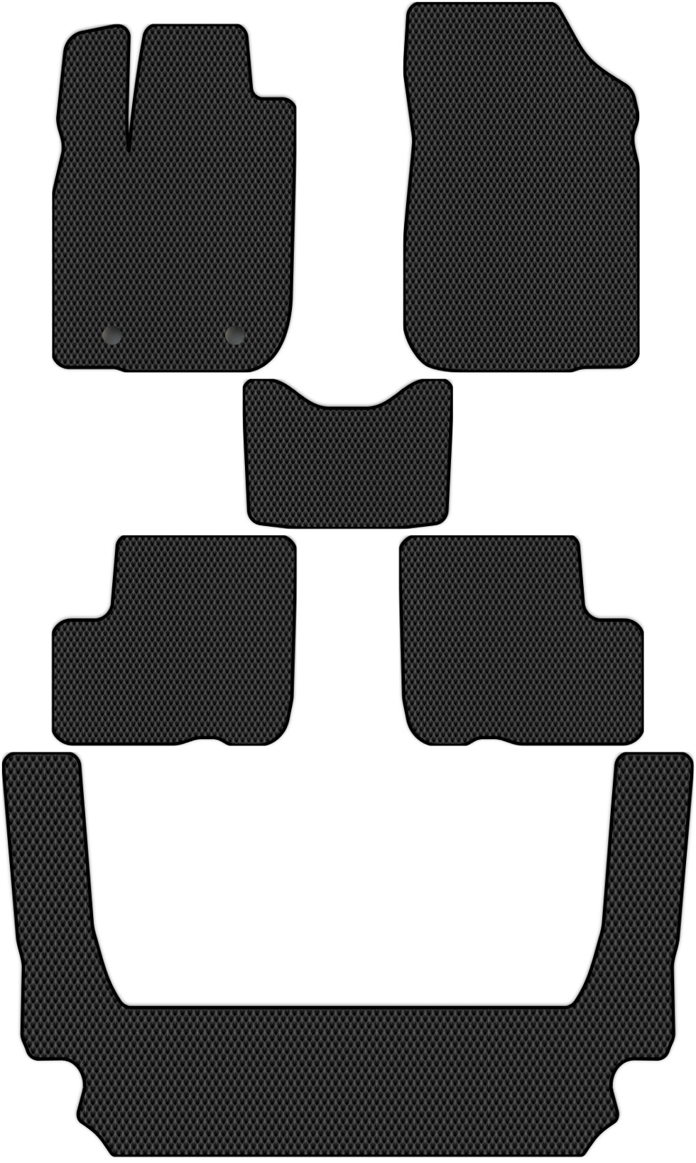 Коврики текстильные "Комфорт" для Лада Ларгус I (Универсал 7 мест / R90) 2012 - 2021, ые, 6шт.